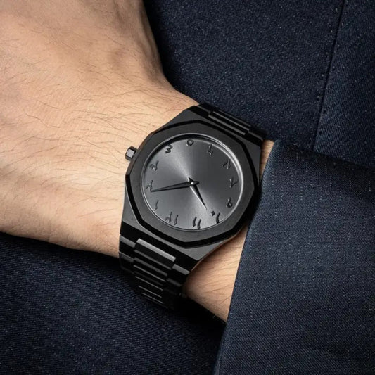 Black Arabic Aura Watch/ساعة أورا العربية السوداء